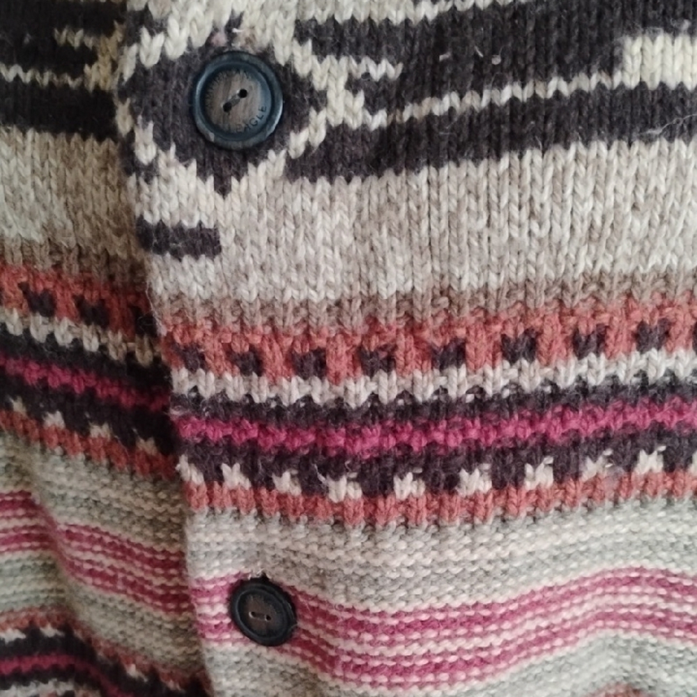 American Eagle Wool Blended Cardigan Sweater,Aztec/ Cozy, Size XXL - Picture 5 of 10